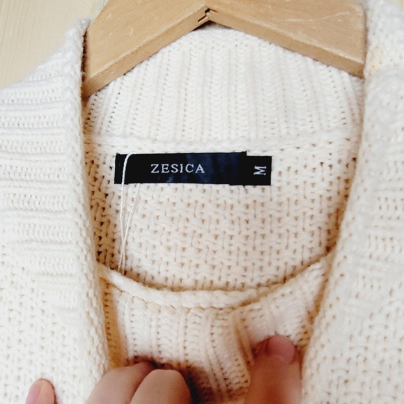 Cream chunky knit sweater - Picture 8 of 10